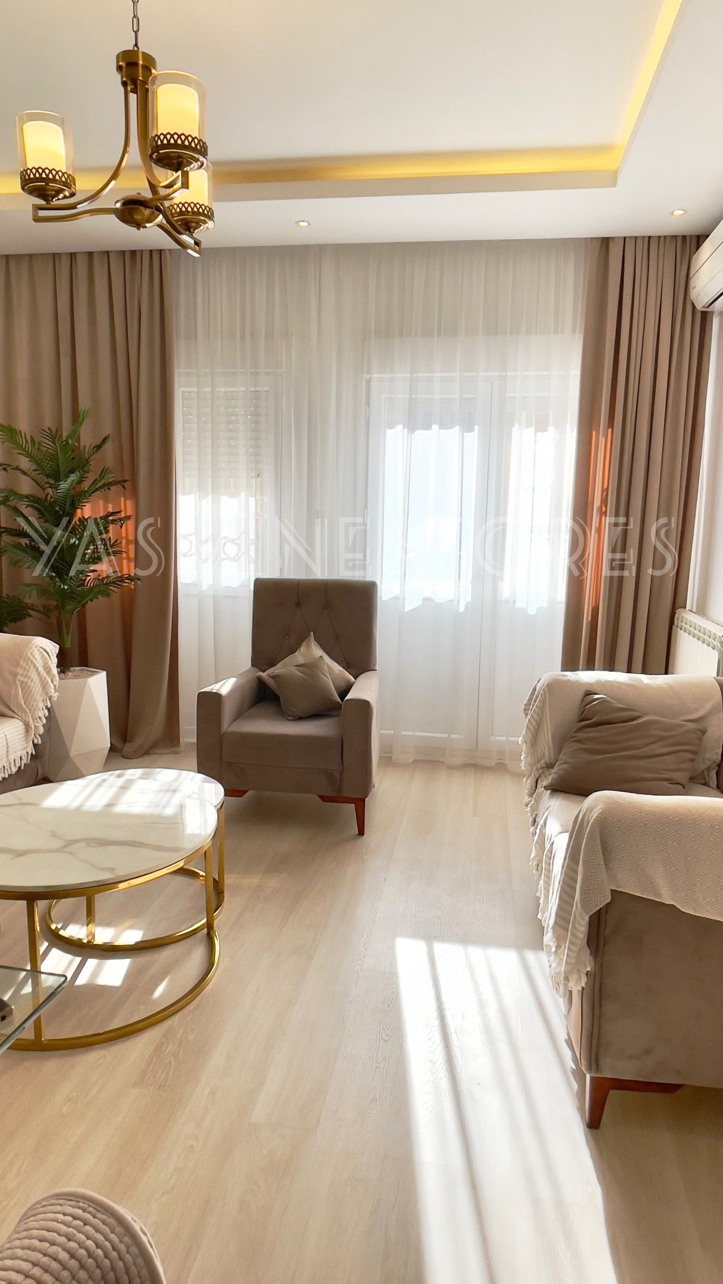 Tentures en velours mat